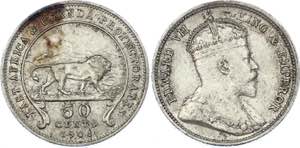 East Africa 50 Cents 1906 KM# 4; Silver; ... 