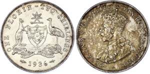 Australia 1 Florin 1936 KM# 27; Silver; ... 