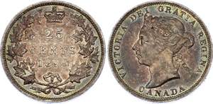 Canada 25 Cents 1894 KM# 5; Silver; ... 
