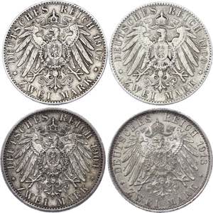 Germany - Empire 4 x 2 Mark 1900 - 1913 ... 