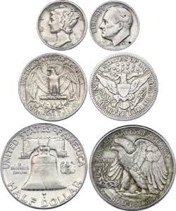 United States Lot of 6 Silver Coins 1908 - ... 