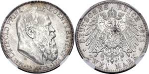 Germany - Empire Bavaria 2 Mark 1911 A NGC ... 