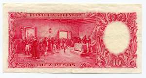 Argentina 10 Pesos 1949 - 1952 (ND) P# 265; ... 