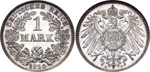 Germany - Empire 1 Mark 1914 E NGC MS 64 KM# ... 