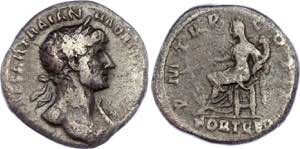 Roman Empire Hadrian Denarius 117 - 130 AD ... 