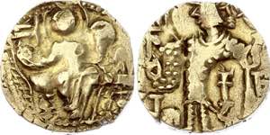 India Kushan Empire AU Dinar 350 - 380 AD ... 