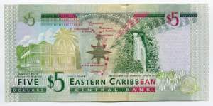 East Caribbean States 5 Dollars 2008 P# 47; ... 