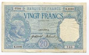 France 20 Francs 1917 P# ... 