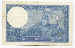 France 10 Francs 1917 P# 73a; With Pinholes; ... 