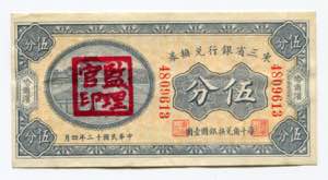 China Manchuria 5 Cents ... 