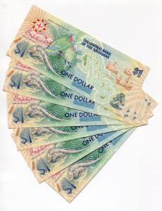 Bahamas 6 x 1 Dollar 1992 (ND) Consecutive ... 