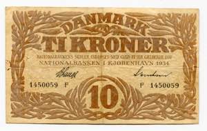 Denmark 10 Kroner 1934 ... 