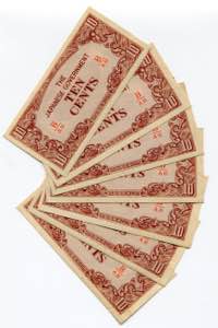 Burma 7 x 10 cents 1942 ... 