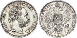 Austria 1 Florin 1884 KM# 2222; Silver; ... 