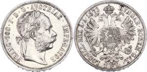 Austria 1 Florin 1873 KM# 2222; Silver; ... 