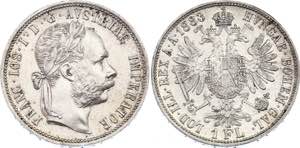 Austria 1 Florin 1883 KM# 2222; Silver; ... 