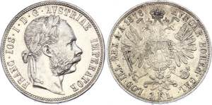 Austria 1 Florin 1878 KM# 2222; Silver; ... 