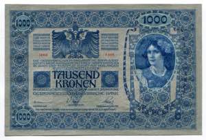 Austria 1000 Kronen 1902 P# 8a; UNC, Crispy