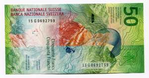 Switzerland 50 Franken 2015 P# 77c; # ... 