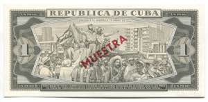 Cuba 1 Peso 1986 Specimen P# 102s; UNC