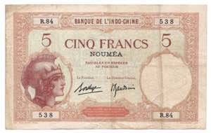 New Caledonia 5 Francs ... 