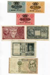 Italy Lot of 7 Banknotes ... 
