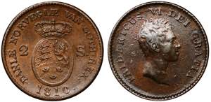Denmark 2 Skilling 1810 KM# 663; Copper ... 