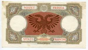 Albania 20 Franga 1945 (ND) P# 13; XF
