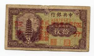 China 10 Coppers 1928 ... 
