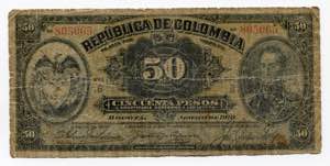 Colombia 50 Pesos 1910 ... 