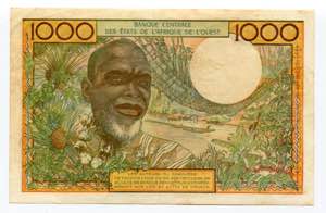 Ivory Coast 1000 Francs 1959 - 1965 (ND) P# ... 
