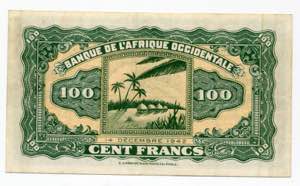 French West Africa 100 Francs 1942 P# 31a; XF