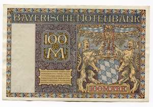 Germany - Weimar Republic Bayern 100 Mark ... 
