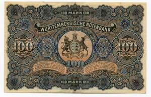 Germany - Empire Wurttemberg 100 Mark 1911 ... 