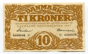 Denmark 10 Kroner 1943 ... 