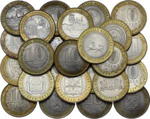 Russia Lot of 26 Coins of 10 Roubles 2002 - ... 