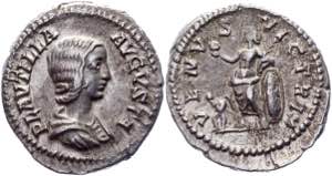Roman Empire Plautilla Augusta Denarius 202 ... 