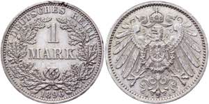 Germany - Empire 1 Mark 1896 A KM# 14; ... 