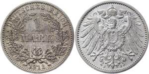 Germany - Empire 1 Mark 1912 J KM# 14; ... 
