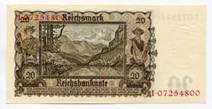 Germany - Third Reich 20 Reichsmark 1939 - ... 