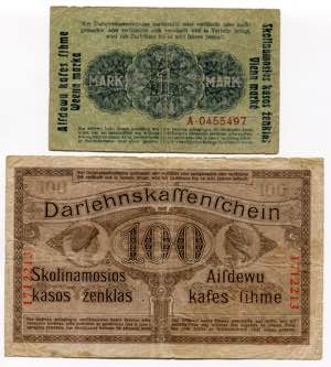 Germany - Empire Republic Kowno 1 & 100 Mark ... 