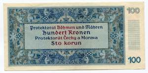 Bohemia & Moravia 100 Korun 1940 (ND) - P# ... 
