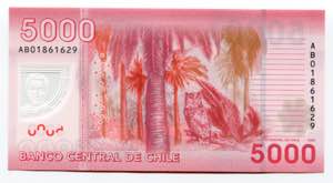 Chile 5000 Pesos 2009 - P# 163a; UNC