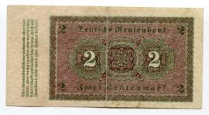 Germany - Weimar Republic 2 Rentenmark 1923 ... 