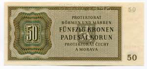 Bohemia & Moravia 50 Korun 1944 Specimen - ... 
