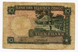 Belgian Congo 10 Francs 1949 - P# 14E 