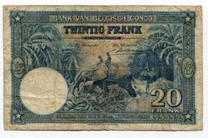 Belgian Congo 20 Francs 1946 - P# 15E