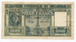 Belgium 1000 Francs 1945 ... 