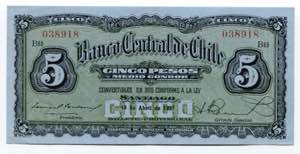 Chile 5 Pesos 1927 - P# ... 