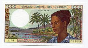Comoros 1000 Francs 1976 ... 
